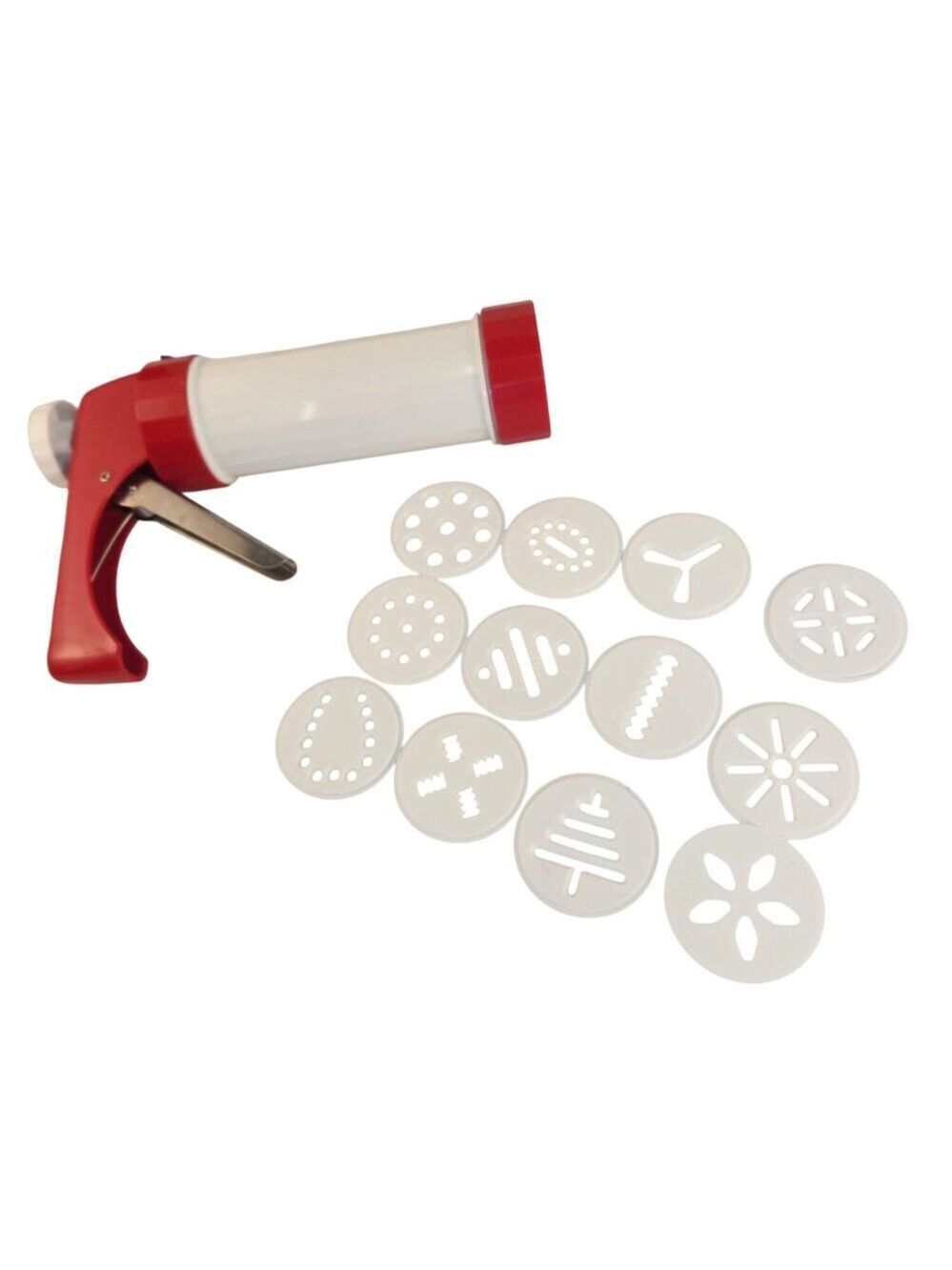 Cookie Press With 12 Disc Shapes For Baking And Decorating